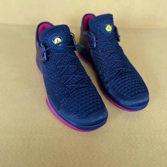 Air Jordan XXXII Low Black/ Gym Red-Tour Yellow Size 13 - Picture 2 of 8